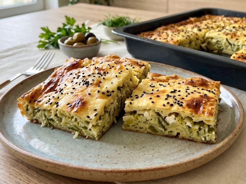 Yufkasız Pırasa Böreği Tarifi