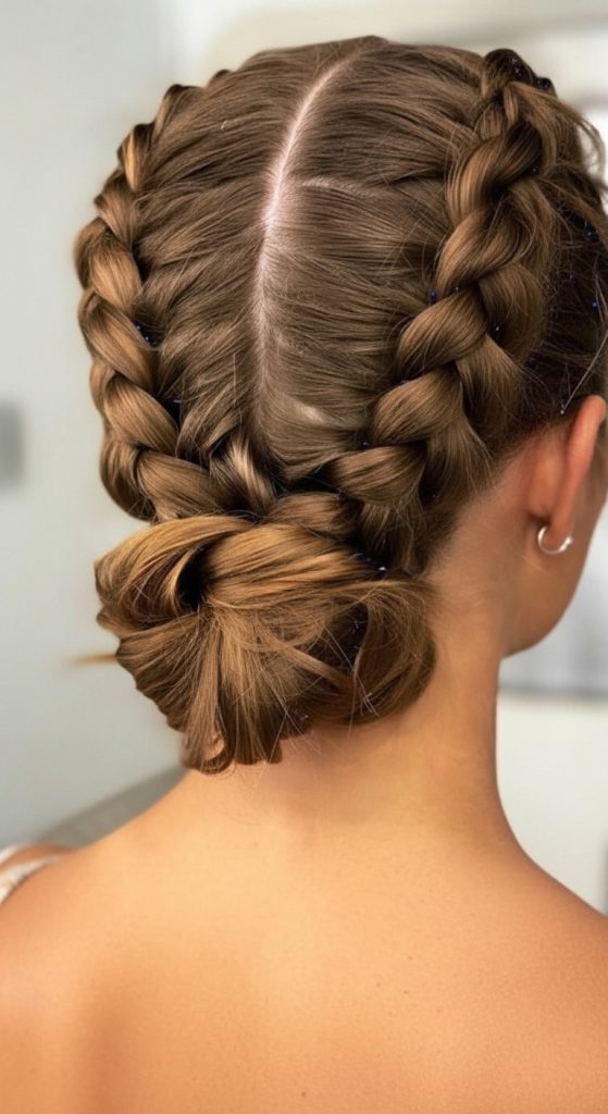 Ters Örgülü Topuz Modeli