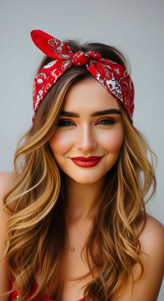 Bandanalı Açık Saç Modeli