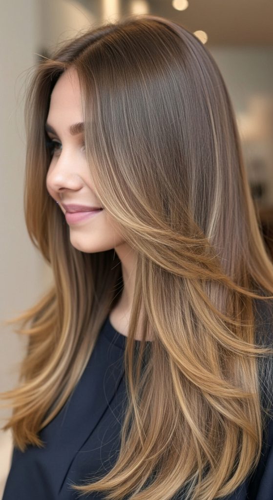 Hafif Katlı Uzun Saç Modeli