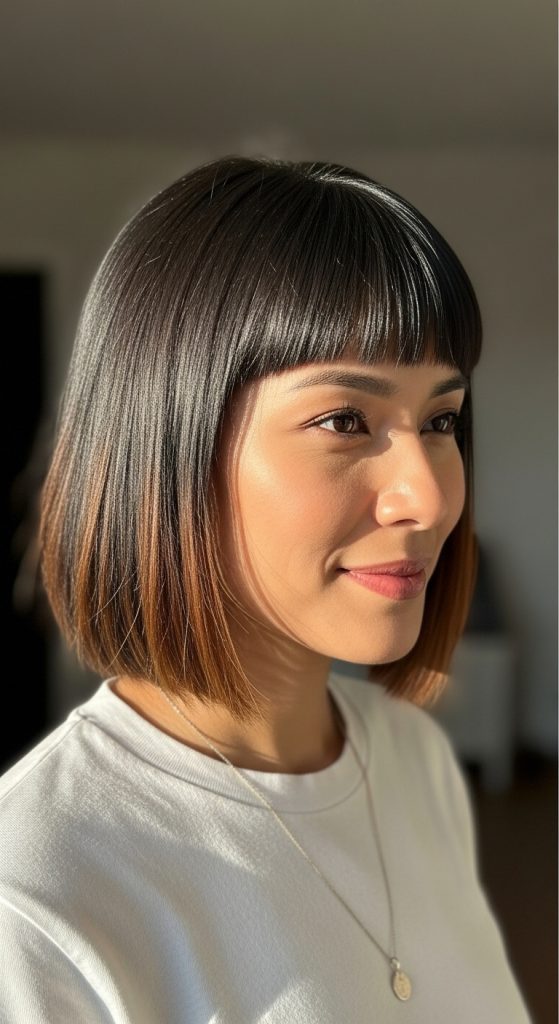 Düz Kahküllü Kısa Saç Modeli
