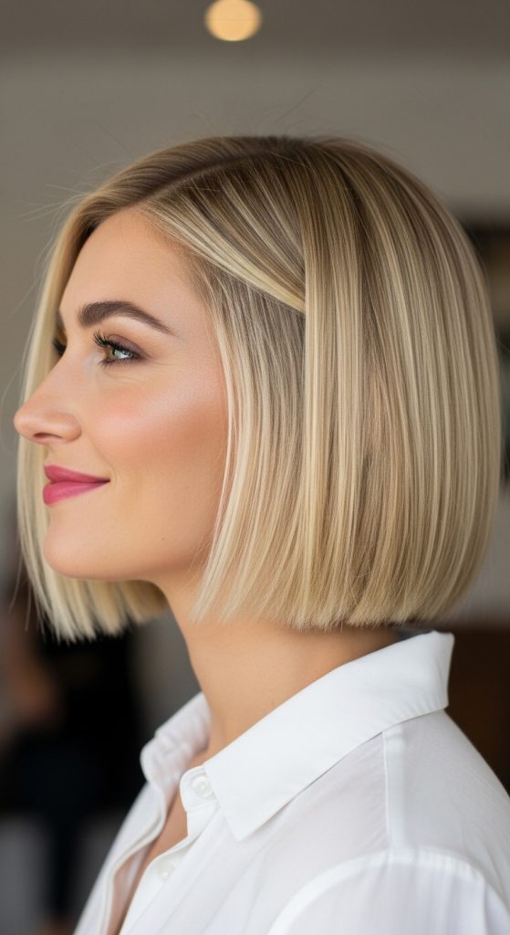 Düz Küt Kesim Saç Modeli
