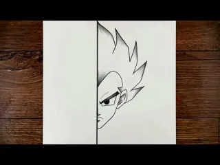 How to Draw Vegeta Half Face Easy Dragon Ball Z Pencil