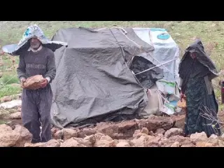 By the Great Wall of China Nomadic Life on a Rainy Day