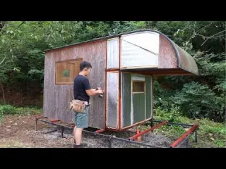 Man Turns ABANDONED CAMPER Into Cozy WOOD CABIN Full Build
