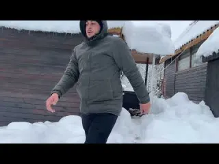 Life in a Northern Turkish Village in Winter Stormy Snowy