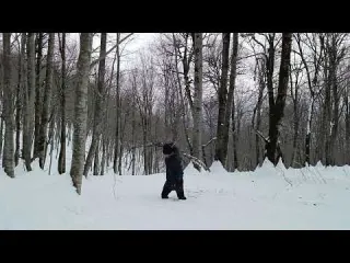 Camping in the snow without shelter Sleeping on ice in