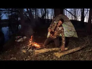 Wild camping on a river with History peaceful fishing night