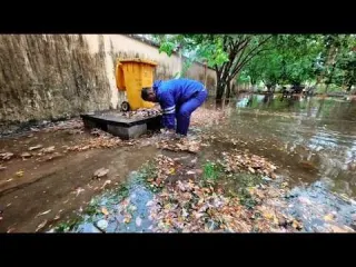 Solve the sewer system problem in the school after heavy