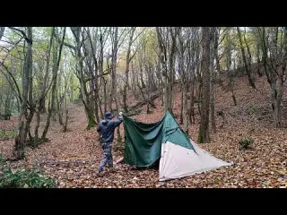 Camping in the rain The most beautiful autumn forest