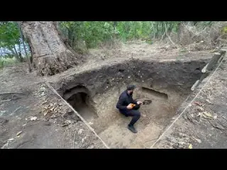 Building a Warm Cozy Shelter Inside a Hollow 100 Year Old