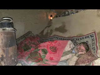 Iran nomadic life keeping animals on a cold winter day in