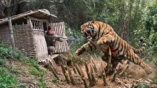 Attacked unexpectedly by wild animals panic and run