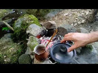 Camping by the river Swimming in ice water tree shelter ASMR