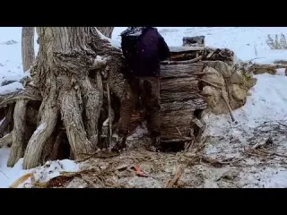 Alone on a Frozen Mountain Building a Warm Shelter to