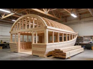 Man Builds DIY Houseboat From Scratch Start to Finish by