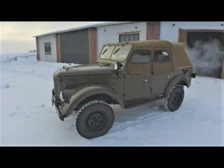 Old Restored Soviet Offroad Military SUV START DRIVE