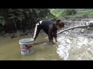 Hunting wild fish Catch a lot of fish in the wild lake by