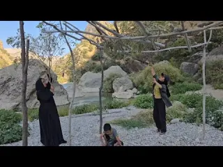 Nomadic Family Builds a Wooden Shelter on an Island