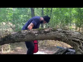 Building New Shelter under a fallen tree