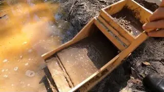 Rocker Box Cradling Flood Gold A Day in the Bush