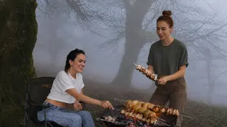 Tortilla Kebab with Cheesy Fries in Gloomy Forest Iran