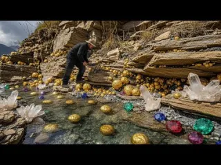 Wow Amazing finding gold nuggets at mountain river