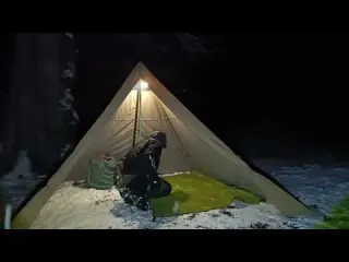 Surviving in the snow at the top of the mountain A warm