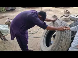 Truck tyre tube repair and maintained air pressure