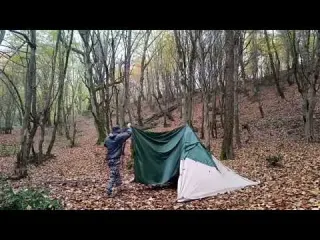 Cozy Shelter Camping in Heavy Rain A Rainy Night in the