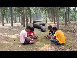 Anaconda Snake Attack On Village Boy In Forest Card