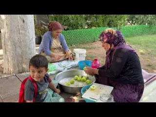 Köy Hayatı Kış Hazırlığı Yeşil Elma Sirkesi Yapımı