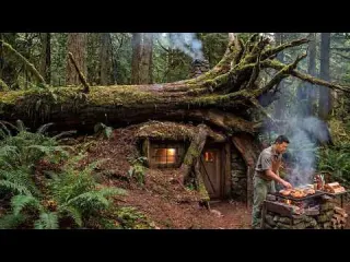 Building a Hidden Underground Survival Shelter Cozy Forest