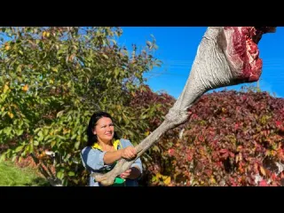 Cooking A Huge Long OSTRICH LEG My Best Choice Of Meat