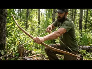 Man Makes Amazing PRIMITIVE Bow Only Using Natural