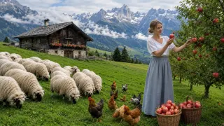 Harvesting Fresh Fruits Farm Animals Countryside Living