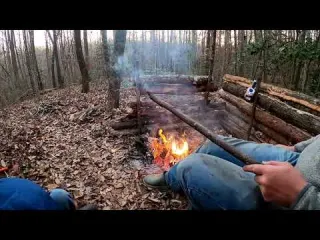 Bushcraft Log Cabin Build 8 Days Winter Camping Cooking in
