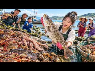 退潮赶海发现养殖场大漏洞 抓到超大鲈鱼 引来渔民围观 发财了 赶海小章