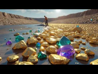 Wow finding gold nuggets and gemstones at mountain