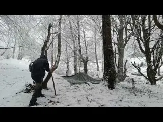 Surviving a Snowstorm with Only a Tarp at 2000m