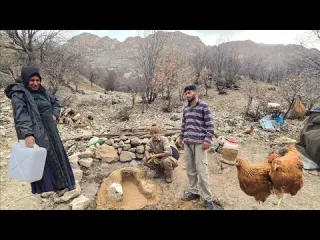 Nomadic life Building a desert fireplace with stones and