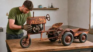 Man Restores Rusty s Pedal Tractor Back To Life Start
