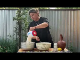 Traditional Halva Homemade Dough in the Countryside Grandma