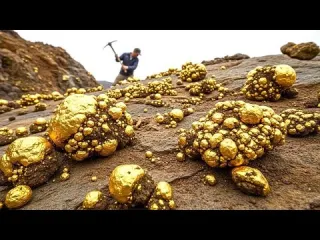 wow Amazing digging gold nugget at mountain found under