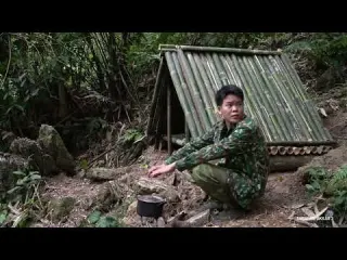 Wilderness Survival Building Bamboo Hut Catching Prey