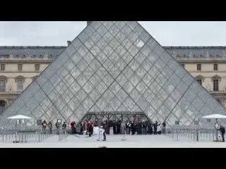 Protesters block access to the Louvre in Paris in support