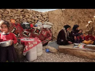 Nomadic life early morning in Iranian nomads