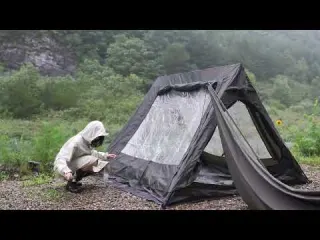 CAMPING ON THE RIVERSIDE DURING HEAVY RAINㅣRAIN THUNDER ASMR