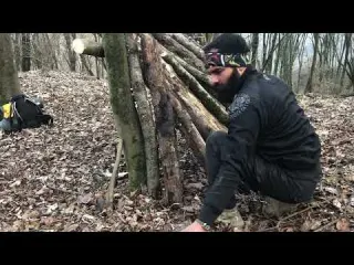 building a wooden shelter surviving and bushcraft in