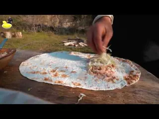SHAWARMA WITH CHICKEN ON BONFIRE BEST GRILLED CHICKEN